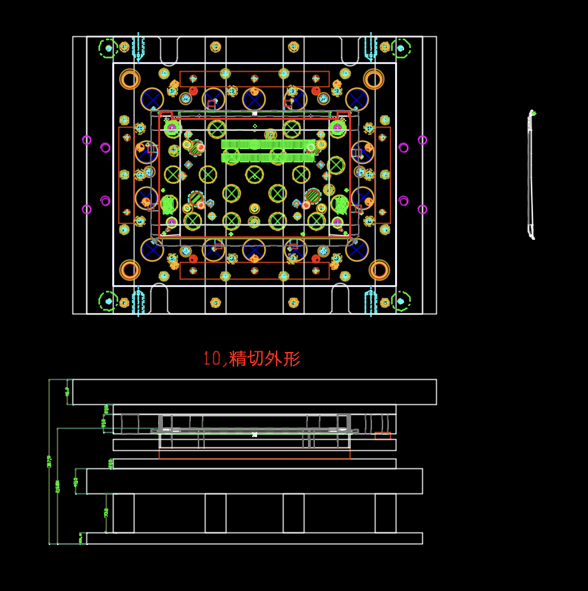 冲压件笔记本电脑D壳精切外形模具设计图